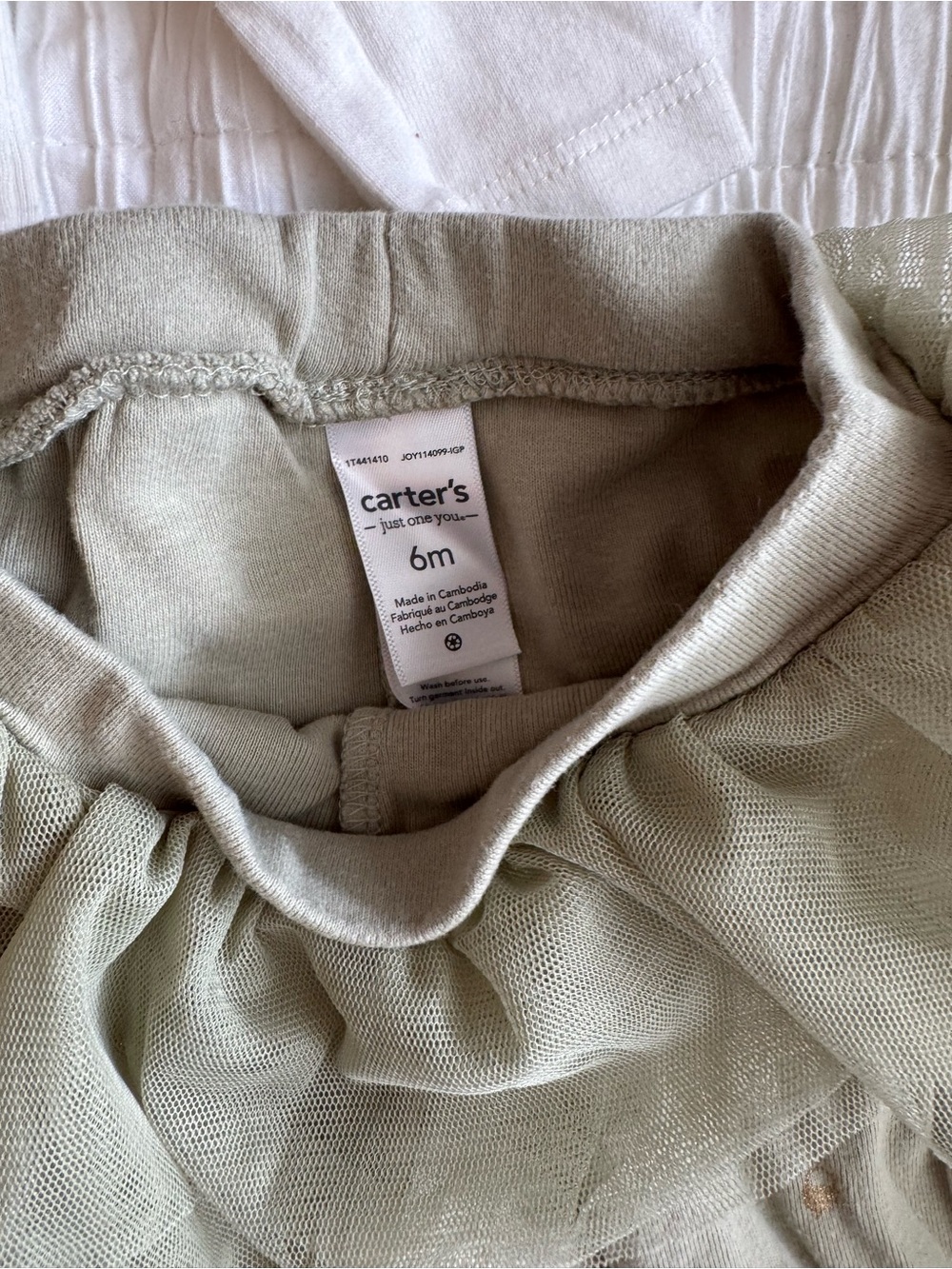 Carter's Thanksgiving White Baby Bodysuit with Gold and Green Leaf Detail - Picture 5 of 7